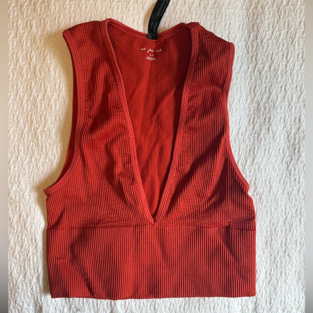 Urban Outfitters Red V-Neck Bra Top